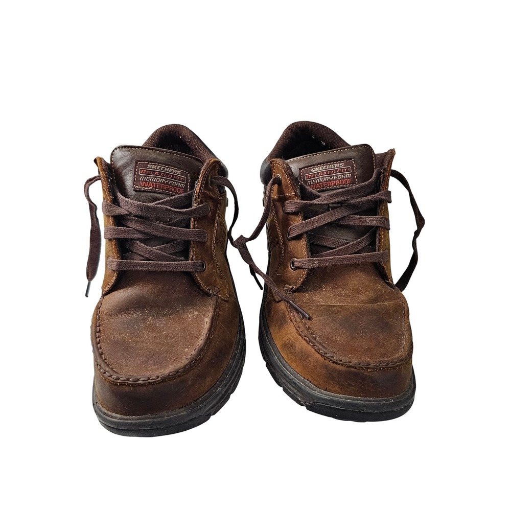 Skechers Mens Relaxed Fit Waterproof Boots Size 11 Brown Leather SN 64522
